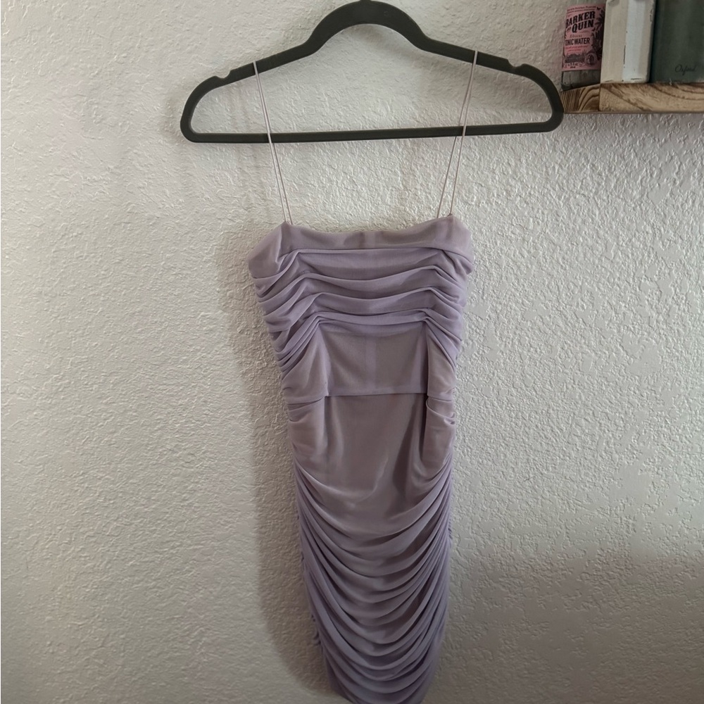 Lavender Ruched Bodycon Dress